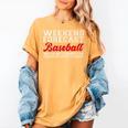 Retro Baseball Mom Mother's Day Weekend Forecast Baseball Premium Women's Comfort Colors T-Shirt Mustard