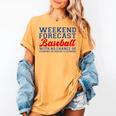 Retro Baseball Mom Mother's Day Weekend Forecast Baseball Women's Comfort Colors T-Shirt Mustard Retro Baseball Mom Mother's Day Weekend Forecast Baseball Women's Comfort Colors T-Shirt Mustard