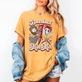 Retro Groovy Baseball Mama Baseball Mom Lover Women's Comfort Colors T-Shirt Mustard Retro Groovy Baseball Mama Baseball Mom Lover Women's Comfort Colors T-Shirt Mustard