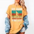 Retro Hit Hard Run Fast Turn Left Baseball Lover Women's Comfort Colors T-Shirt Mustard