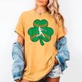 Retro Shamrock Baseball St Patricks Day Men Women Boys Girls Women's Comfort Colors T-Shirt Mustard