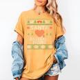 Santa Loves Baseball Moms Ugly Christmas Women's Comfort Colors T-Shirt Mustard
