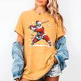Santa Playing Baseball Christmas Candy Cane Fun Xmas Holiday Women's Comfort Colors T-Shirt Mustard
