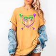 Six Seven Mardi Gras Baseball Sports Party Women's Comfort Colors T-Shirt Mustard Six Seven Mardi Gras Baseball Sports Party Women's Comfort Colors T-Shirt Mustard