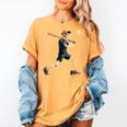 Skeleton Baseball Halloween Costume Men Boys Kids Women's Comfort Colors T-Shirt Mustard