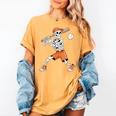 Skeleton Batting Baseball Halloween Women's Comfort Colors T-Shirt Mustard Skeleton Batting Baseball Halloween Women's Comfort Colors T-Shirt Mustard