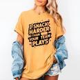 I Snack Harder Than Your Team Plays Baseball Mom Women's Comfort Colors T-Shirt Mustard I Snack Harder Than Your Team Plays Baseball Mom Women's Comfort Colors T-Shirt Mustard