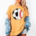 Soccer Baseball Player Soccer Baseball Mom Women's Comfort Colors T-Shirt Mustard