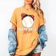 Softball Baseball Mom Floral Tee Mother's Day Premium Women's Comfort Colors T-Shirt Mustard