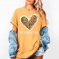 Softball Baseball Mom Valentine Leopard Heart Mother's Day Women's Comfort Colors T-Shirt Mustard