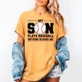 My Son Plays Baseball Nothing Scares Me Baseball Mom Women's Comfort Colors T-Shirt Mustard