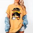 Spanish Baseball Mom Messy Bun Spain Baseball Girl Women's Comfort Colors T-Shirt Mustard