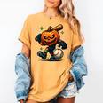 Spooky Halloween Scary Pumpkin Baseball Player Witchy Vibes Women's Comfort Colors T-Shirt Mustard Spooky Halloween Scary Pumpkin Baseball Player Witchy Vibes Women's Comfort Colors T-Shirt Mustard