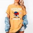Stealing Hearts & Bases Valentine’s Day Baseball Love Women's Comfort Colors T-Shirt Mustard Stealing Hearts & Bases Valentine’s Day Baseball Love Women's Comfort Colors T-Shirt Mustard