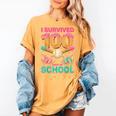 I Survived 100 Days Of School Baseball Ice Cream Drip Women's Comfort Colors T-Shirt Mustard I Survived 100 Days Of School Baseball Ice Cream Drip Women's Comfort Colors T-Shirt Mustard