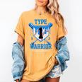 T1D Warrior Baseball Drip Diabetes Awareness Blue Ribbon Women's Comfort Colors T-Shirt Mustard