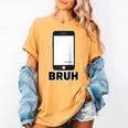 Texted First Bruh Seen Message Valentine's Day Humor Raglan Baseball Tee Women's Comfort Colors T-Shirt Mustard