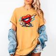 Valentines Day Baseball Dabbing Red Heart Love Boys Women's Comfort Colors T-Shirt Mustard Valentines Day Baseball Dabbing Red Heart Love Boys Women's Comfort Colors T-Shirt Mustard