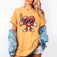 Valentines Day Heart Playing Baseball Boys Men Kids Girls Women's Comfort Colors T-Shirt Mustard