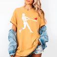 Valentines US Baseball Player Silhouette Heart Women's Comfort Colors T-Shirt Mustard Valentines US Baseball Player Silhouette Heart Women's Comfort Colors T-Shirt Mustard