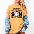 Warning Will Yell Loudly My Son Baseball Mom Women's Comfort Colors T-Shirt Mustard