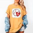 Womens Bleached Custom Baseball Mom Number 7 Heart For Mom Women's Comfort Colors T-Shirt Mustard