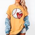 Womens Custom Baseball Mom Number 72 Heart For Mom Mommy Women's Comfort Colors T-Shirt Mustard