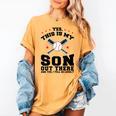 Yes This Is My Son Out There Baseball Mom Women's Comfort Colors T-Shirt Mustard