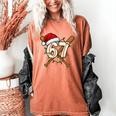 67 Baseball Xmas Lights Santa Hat Holiday Women's Comfort Colors T-Shirt Yam