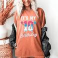 Baseball 10 Year Old Ice Cream Drip 10th Birthday Boys Women's Comfort Colors T-Shirt Yam
