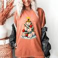 Baseball Christmas Tree Lights Santa Sport Player Lover Xmas Women's Comfort Colors T-Shirt Yam
