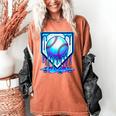 Baseball Drip Ice Cream Blue Glow Melt Ball Graphic Women's Comfort Colors T-Shirt Yam Baseball Drip Ice Cream Blue Glow Melt Ball Graphic Women's Comfort Colors T-Shirt Yam