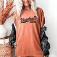 Baseball Mom 1970s Retro Cursive Font Women's Comfort Colors T-Shirt Yam