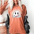 Baseball Mom Era Ball Mom Smile Face Groovy Mother's Day Women's Comfort Colors T-Shirt Yam Baseball Mom Era Ball Mom Smile Face Groovy Mother's Day Women's Comfort Colors T-Shirt Yam