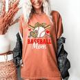 Baseball Mom Leopard Heart Mother's Day Girls Women's Comfort Colors T-Shirt Yam