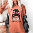 Baseball Mom Leopard Messy Bun Game Day Women's Comfort Colors T-Shirt Yam