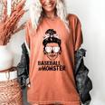 Baseball Momster Messy Bun Skull Mom For Women Halloween Women's Comfort Colors T-Shirt Yam