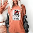 Bleached Tia Life Soccer Messy Bun Baseball Game Day Women's Comfort Colors T-Shirt Yam Bleached Tia Life Soccer Messy Bun Baseball Game Day Women's Comfort Colors T-Shirt Yam