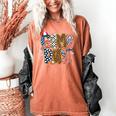 Checkered Leopard Game Day Baseball Men Women Kids Women's Comfort Colors T-Shirt Yam