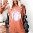 Coquette Baseball Mom Pink Bow Baseball Mama Women's Comfort Colors T-Shirt Yam Coquette Baseball Mom Pink Bow Baseball Mama Women's Comfort Colors T-Shirt Yam
