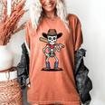 Cowboy Skeleton Baseball Halloween Graphic Women's Comfort Colors T-Shirt Yam Cowboy Skeleton Baseball Halloween Graphic Women's Comfort Colors T-Shirt Yam