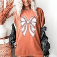 Cute Baseball Coquette Bow For Women Girls Baseball Mama Mom Women's Comfort Colors T-Shirt Yam