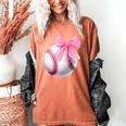 Cute Coquette Baseball Pink Bow Player & Fan Girls Women's Comfort Colors T-Shirt Yam Cute Coquette Baseball Pink Bow Player & Fan Girls Women's Comfort Colors T-Shirt Yam
