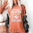My Favorite Player Calls Me Mom Baseball Mom Game Day Women's Comfort Colors T-Shirt Yam