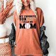 My Favorite Son Calls Me Mom Baseball Mom Women's Comfort Colors T-Shirt Yam My Favorite Son Calls Me Mom Baseball Mom Women's Comfort Colors T-Shirt Yam