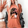 Football Mom Baseball Mom Of Both Messy Bun Mother's Day Premium Tri-Blend Women's Comfort Colors T-Shirt Yam