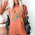 Groovy In My Baseball Mom Era Softball Game Day Women's Comfort Colors T-Shirt Yam