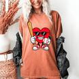 Heart Playing Baseball Valentines Day Women's Comfort Colors T-Shirt Yam Heart Playing Baseball Valentines Day Women's Comfort Colors T-Shirt Yam