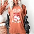 Just A Girl Who Loves Baseball Cute Retro Baseball Lover Women's Comfort Colors T-Shirt Yam