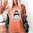 Leopard Messy Bun Mom Mother's Day Baseball Mommy Women's Comfort Colors T-Shirt Yam